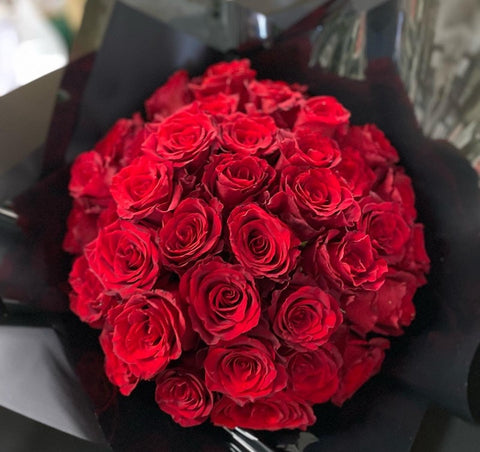 Valentines Day - Opulent Red Rose Bouquet