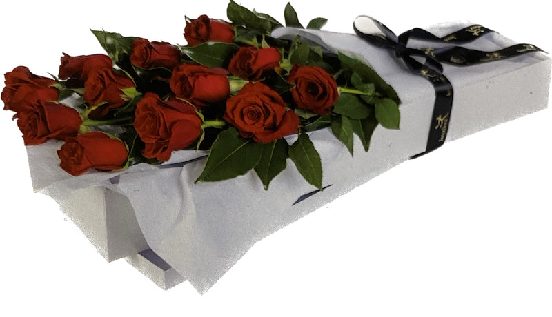 Valentines Day - One Dozen Long Stem Red Roses Boxed