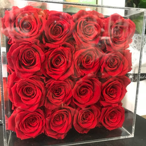 Valentines Day - Preserved Roses in a Cube